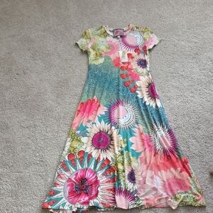 Johnny Was Multicolor Floral Maxi Dress